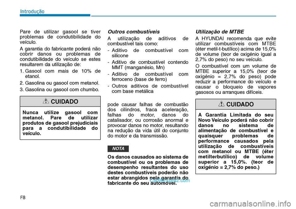 Hyundai Kona 2018  Manual do proprietário (in Portuguese) F8
Introdução
A Garantia Limitada do seu 
Novo Veículo poderá n