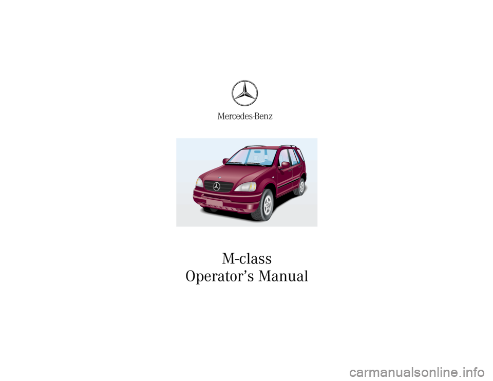 MERCEDES-BENZ ML430 2001 W163 Owners Manual 