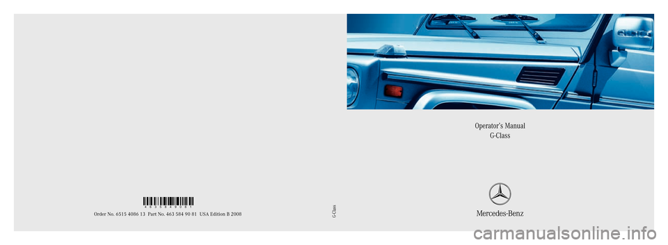 MERCEDES-BENZ G500 2008 W463 Owners Manual 