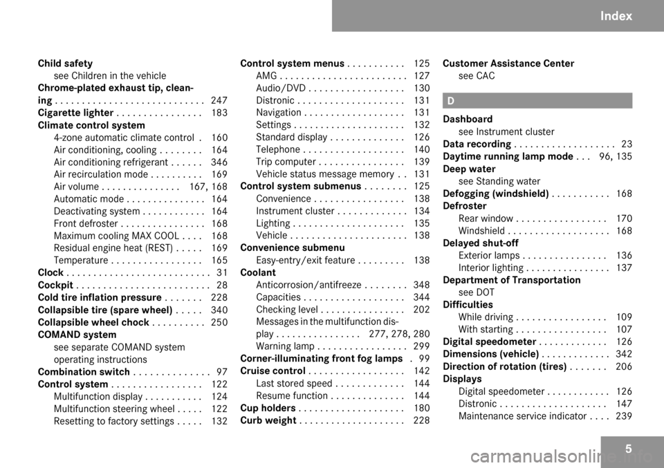 MERCEDES-BENZ CLS550 2009 W219 Owners Manual 