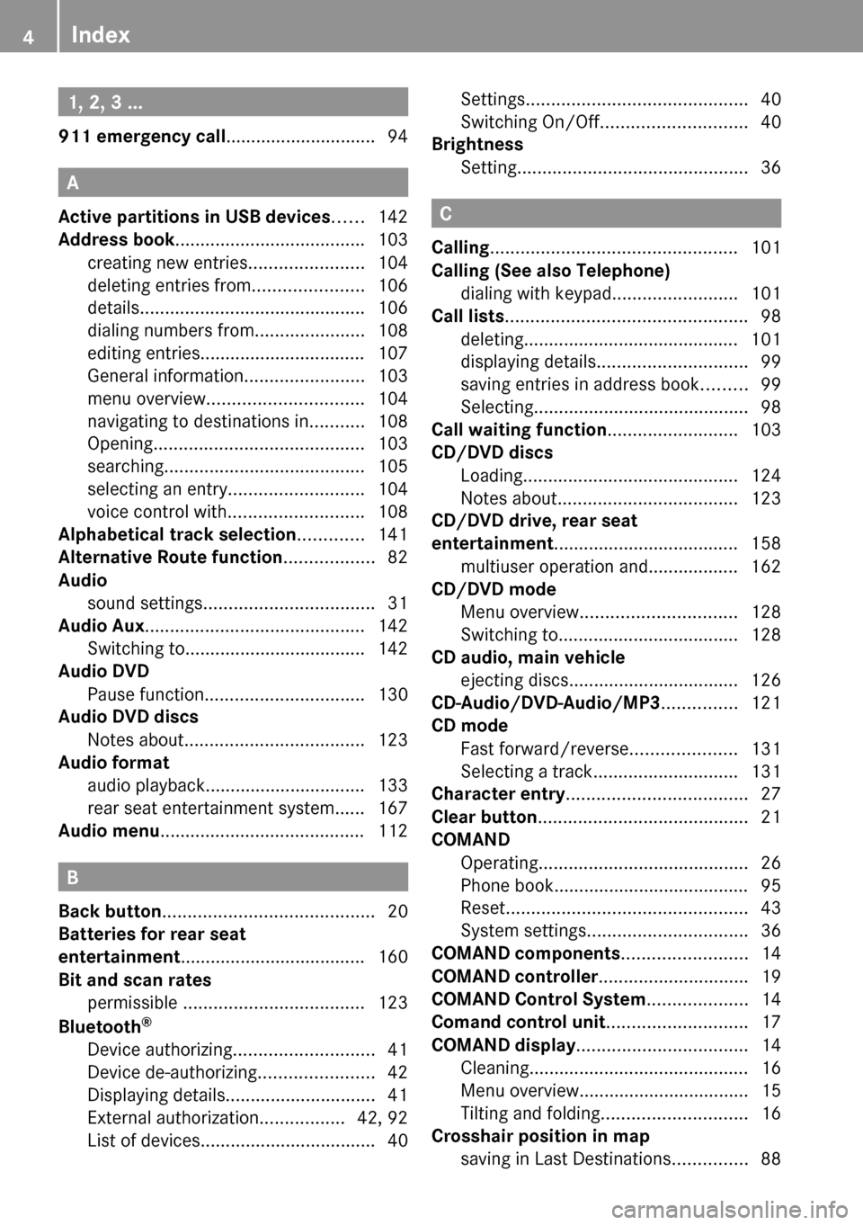 MERCEDES-BENZ C-Class 2010 W204 Comand Manual 