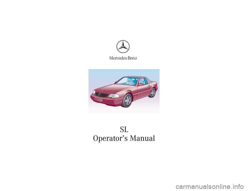 MERCEDES-BENZ SL CLASS 2000  Owners Manual 