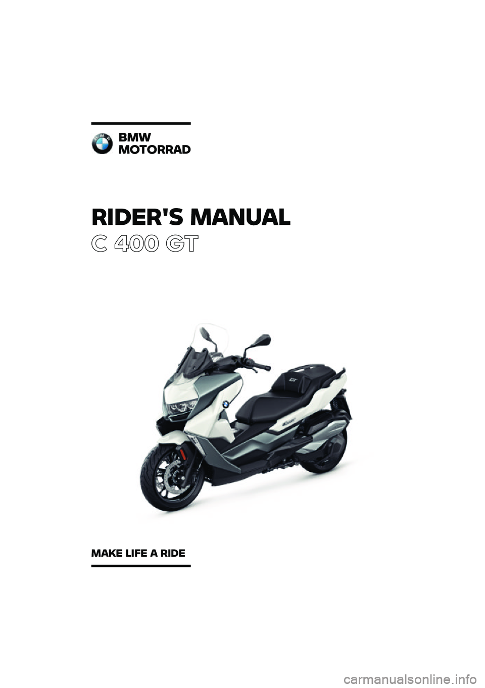 BMW MOTORRAD C 400 GT 2020  Riders Manual (in English) 