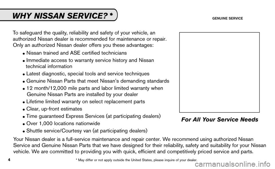 NISSAN ALTIMA COUPE 2009 D32 / 4.G Service And Maintenance Guide 