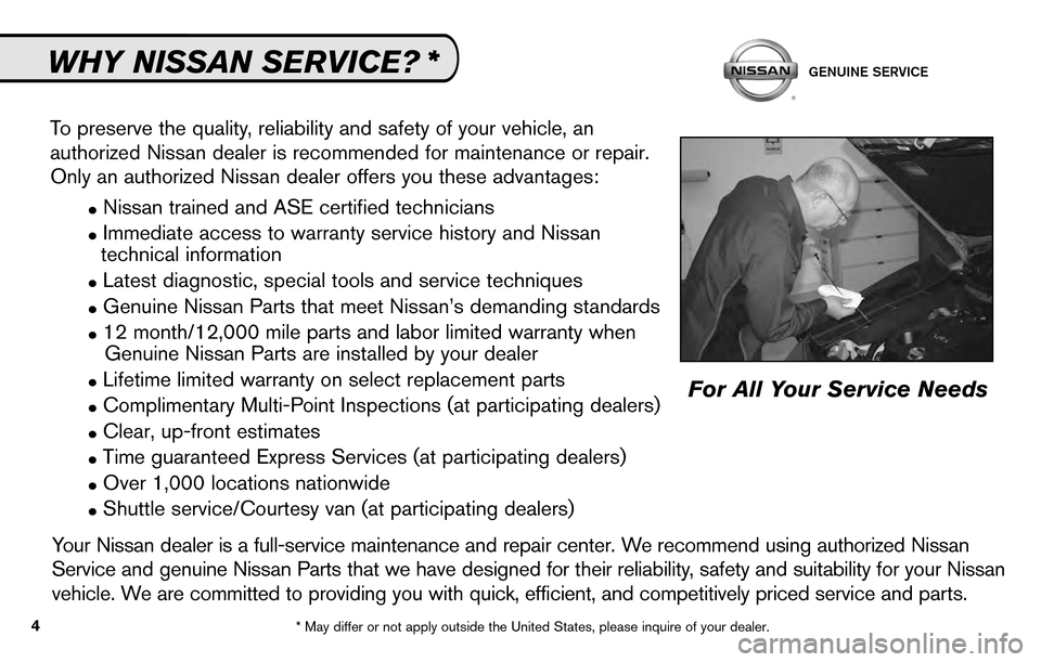 NISSAN VERSA HATCHBACK 2010 1.G Service And Maintenance Guide 