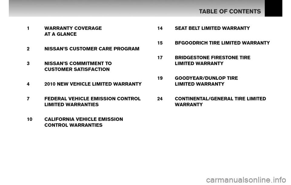 NISSAN ALTIMA COUPE 2010 D32 / 4.G Warranty Booklet 