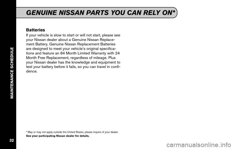 NISSAN VERSA 2011 1.G Service And Maintenance Guide 