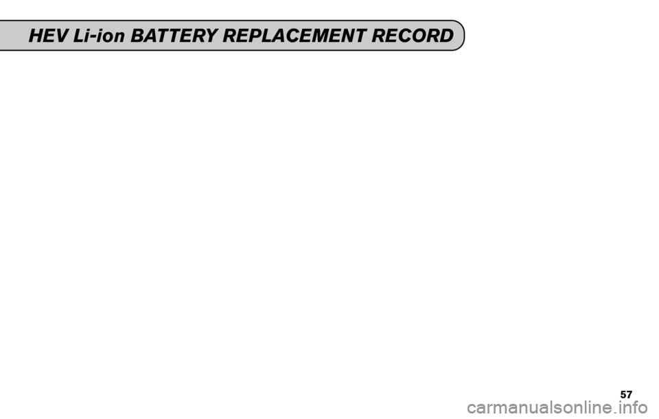 NISSAN ARMADA 2015 1.G Service And Maintenance Guide HEV Li-ion BATTERY REPLACEMENT RECORD
57 