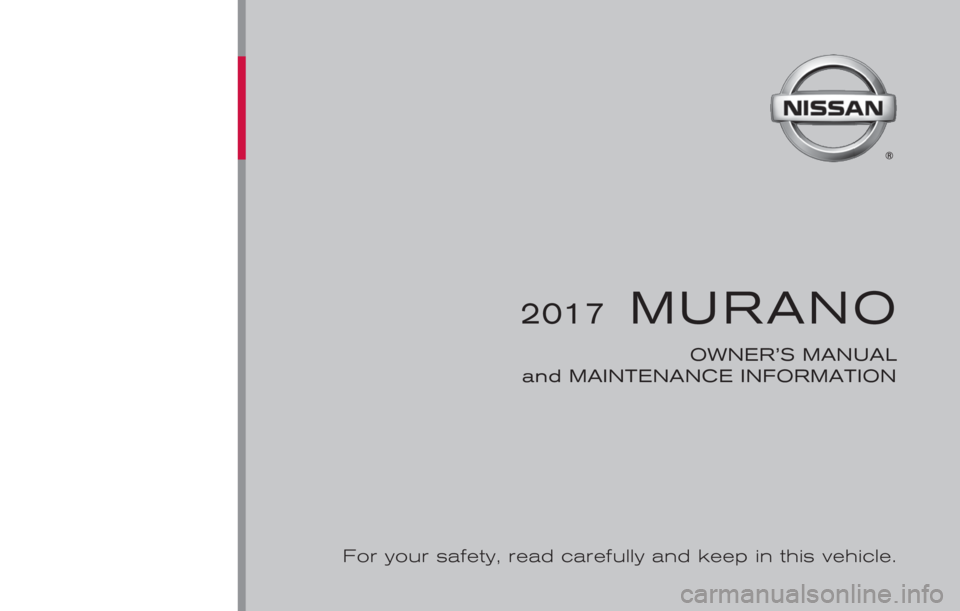 NISSAN MURANO PLATINUM 2017  Owners Manual 