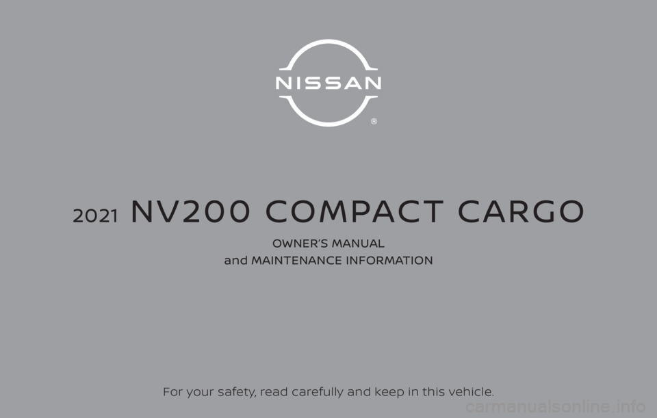 NISSAN NV200 2021  Owners Manual 