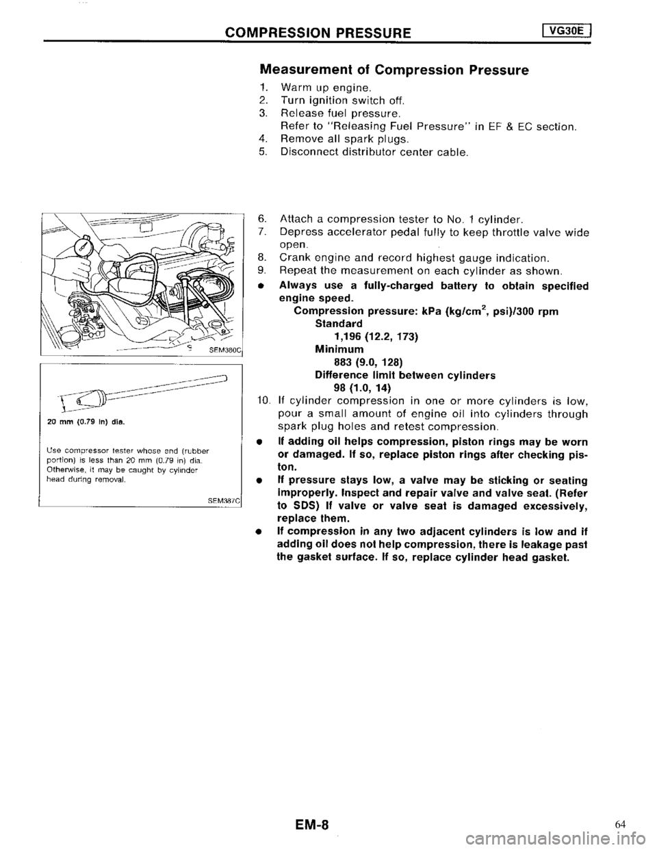 NISSAN MAXIMA 1994 A32 / 4.G Engine Mechanical Workshop Manual 64 