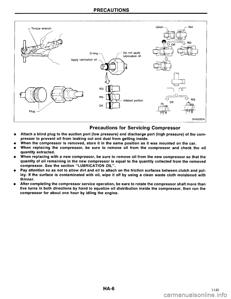 NISSAN MAXIMA 1994 A32 / 4.G Heather And Air Conditioner Workshop Manual 1140 