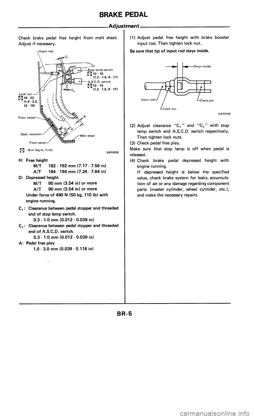 NISSAN 300ZX 1985 Z31 Brake System Workshop Manual 