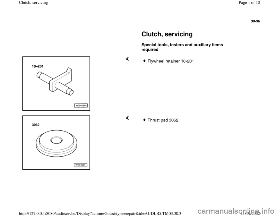 AUDI A6 1999 C5 / 2.G 01E Transmission Clutch Service Workshop Manual 