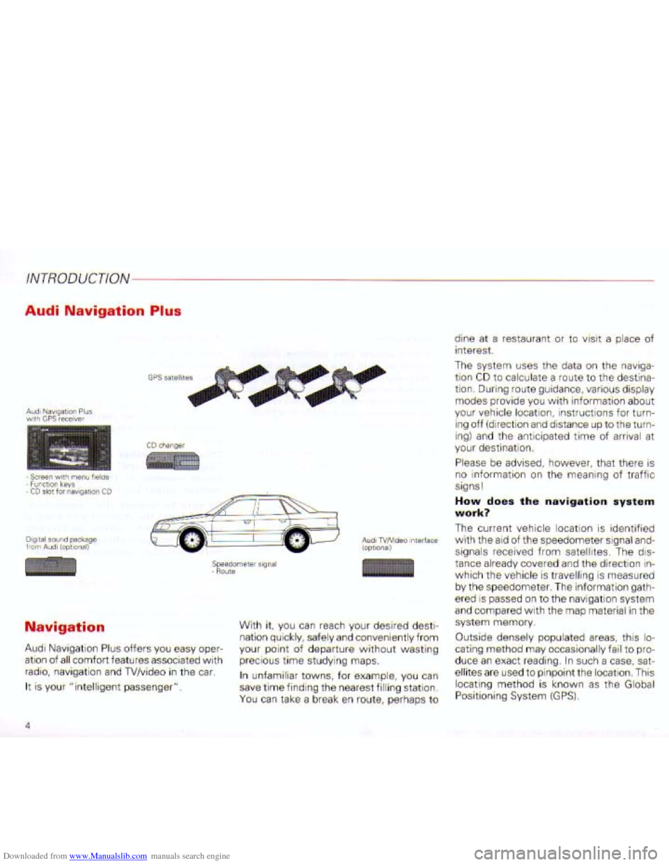 AUDI A4 2001 B6 / 2.G Navigation System Plus Manual Downloaded from www.Manualslib.com manuals search engine   