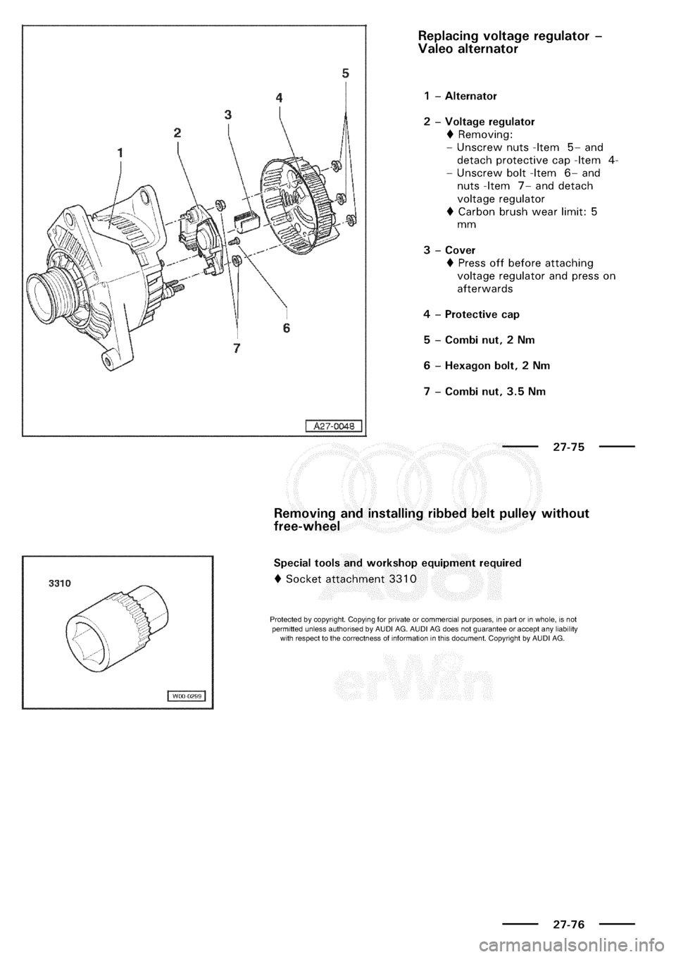 AUDI A3 2002 8L / 1.G Electrical System Service Manual 