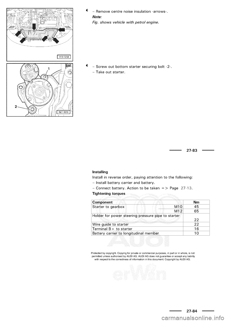 AUDI A3 2002 8L / 1.G Electrical System Service Manual 