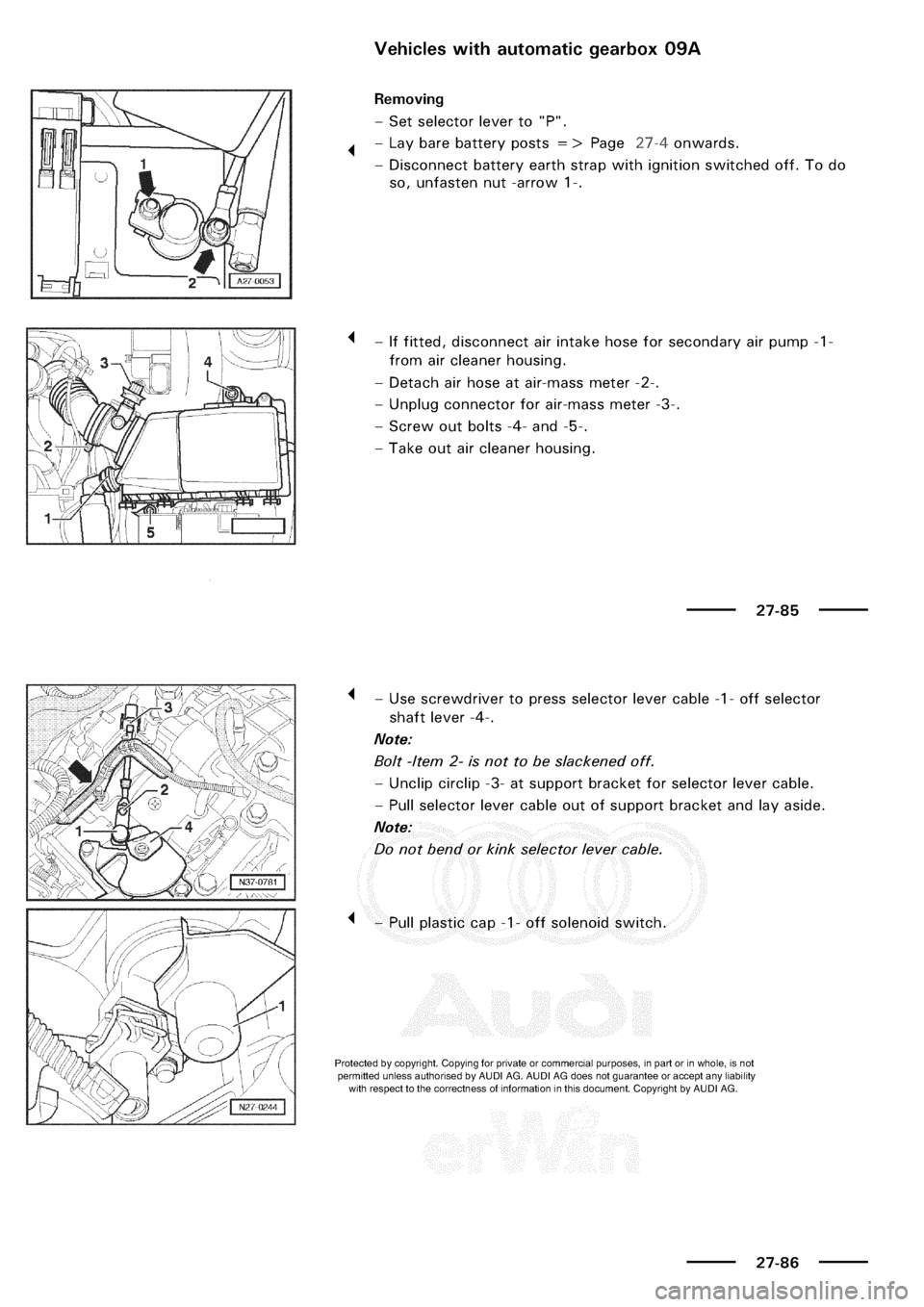 AUDI A3 2002 8L / 1.G Electrical System Service Manual 