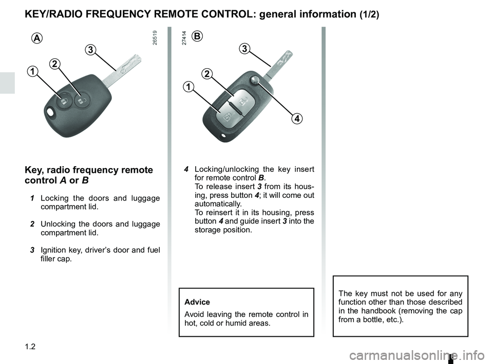 RENAULT WIND ROADSTER 2012  Owners Manual keys ...................................................... (up to the end of the DU)
children  ................................................. (up to the end of the DU)
child safety ...............