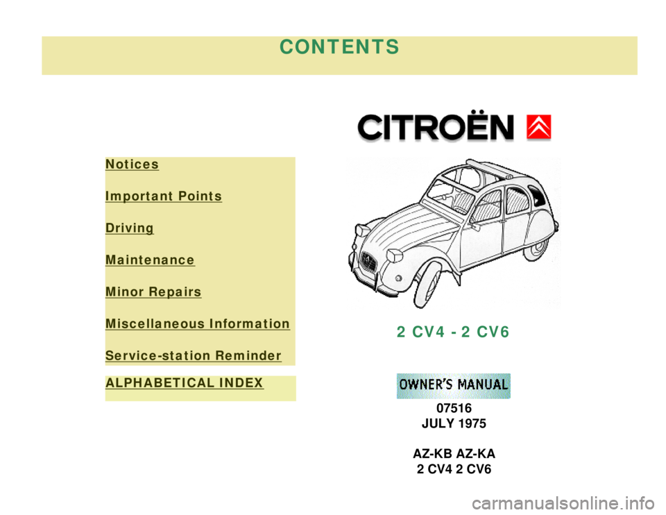 CITROEN 2CV 1975  Owners Manual 