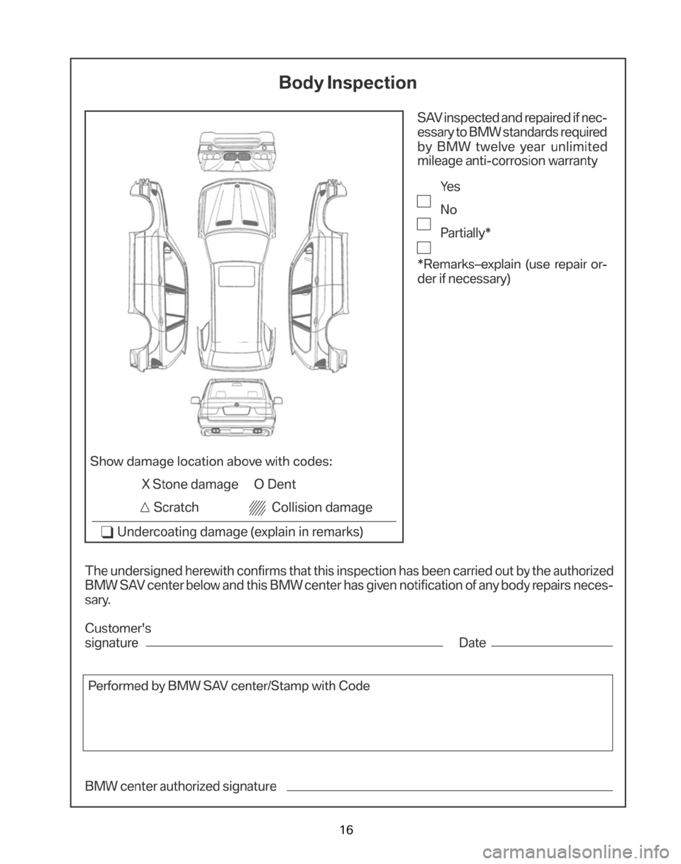 BMW X5 2006 E53 Service and warranty information 16 