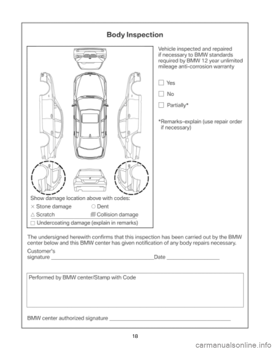 BMW 5 SERIES 2008 E60 Service and warranty information 18 