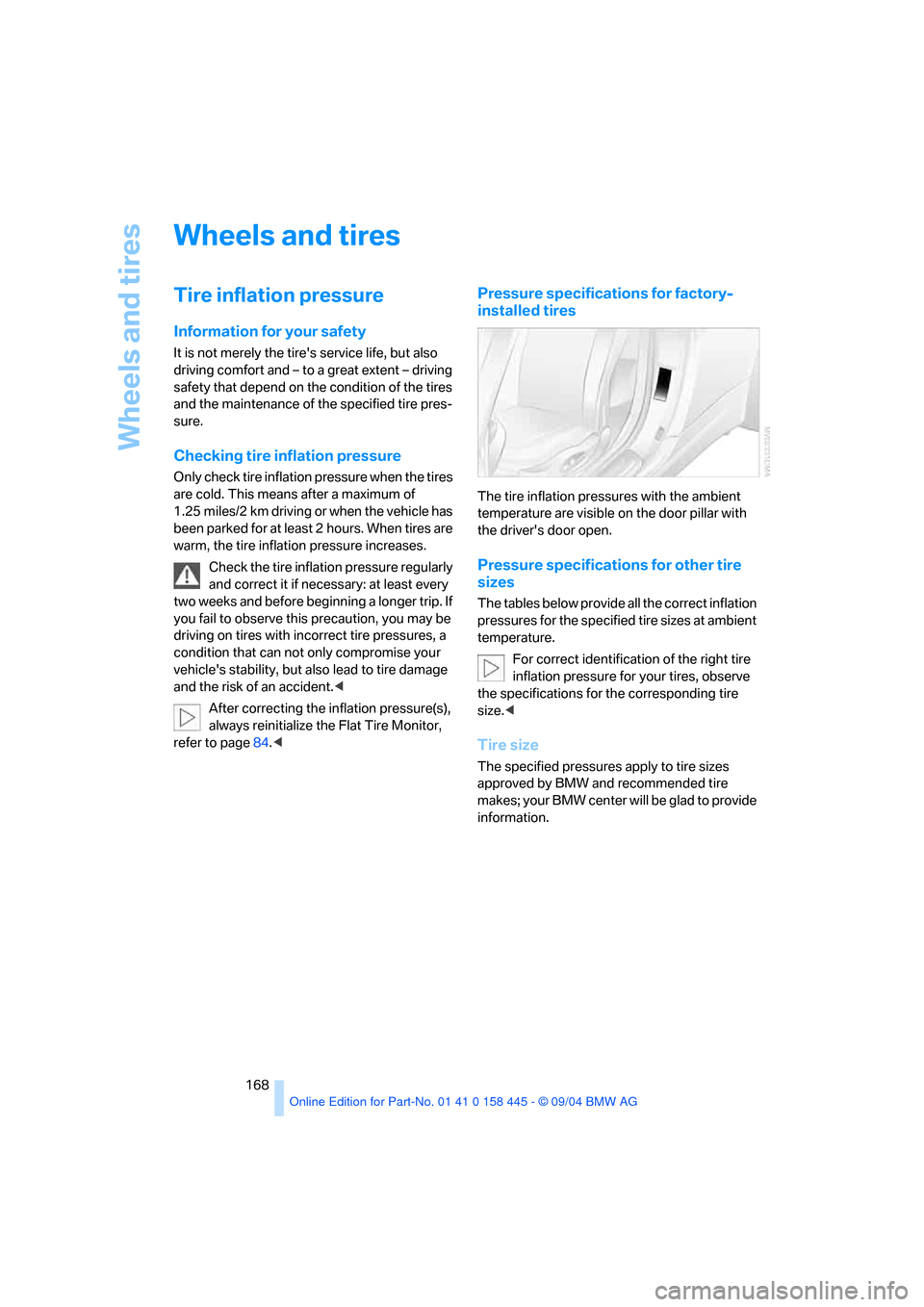 BMW 645I COUPE 2005 E63 Owners Manual BMW 645I COUPE 2005 E63 Owners Manual, Page 169