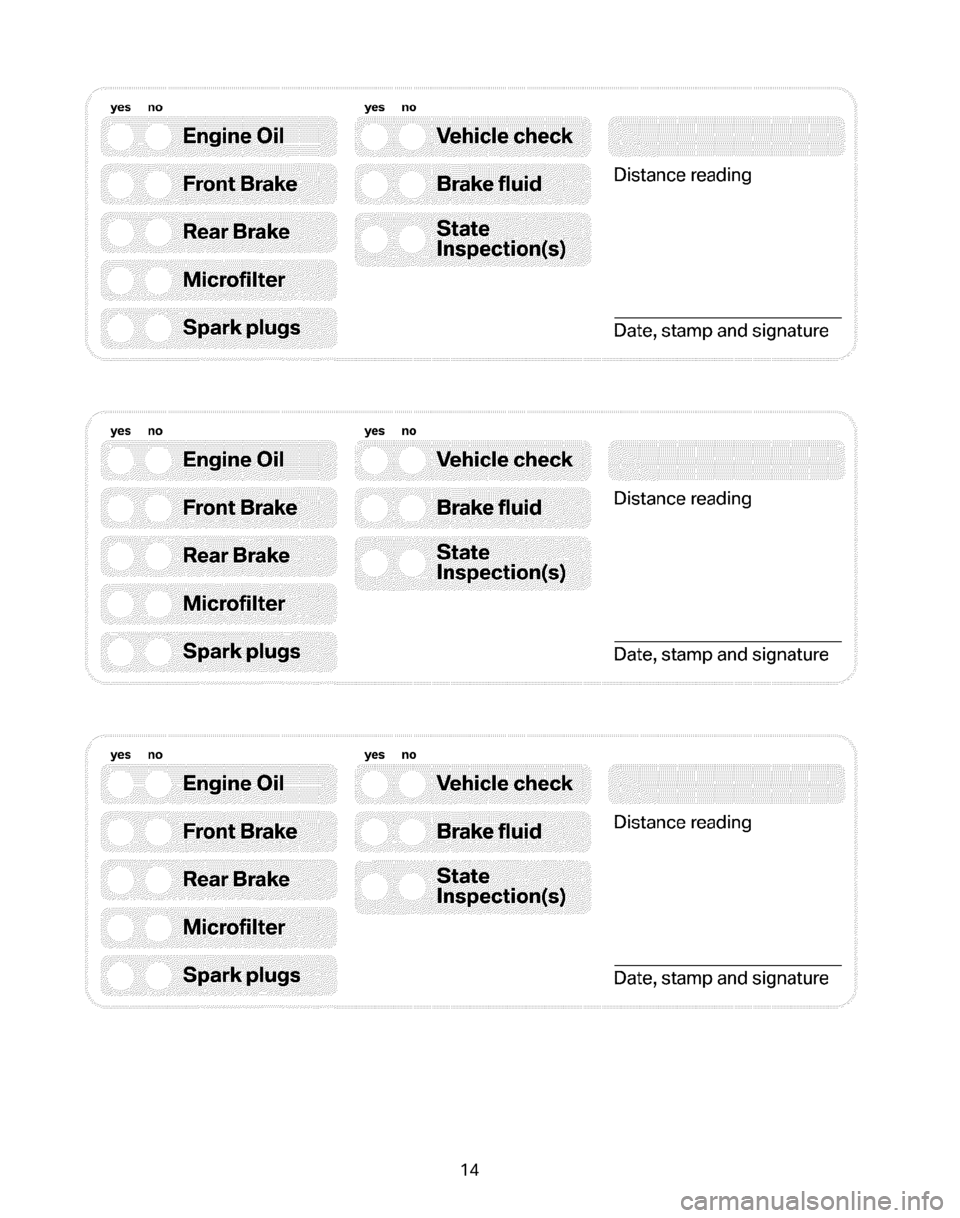 BMW 7 SERIES 2008 E65 Service and warranty information 14 