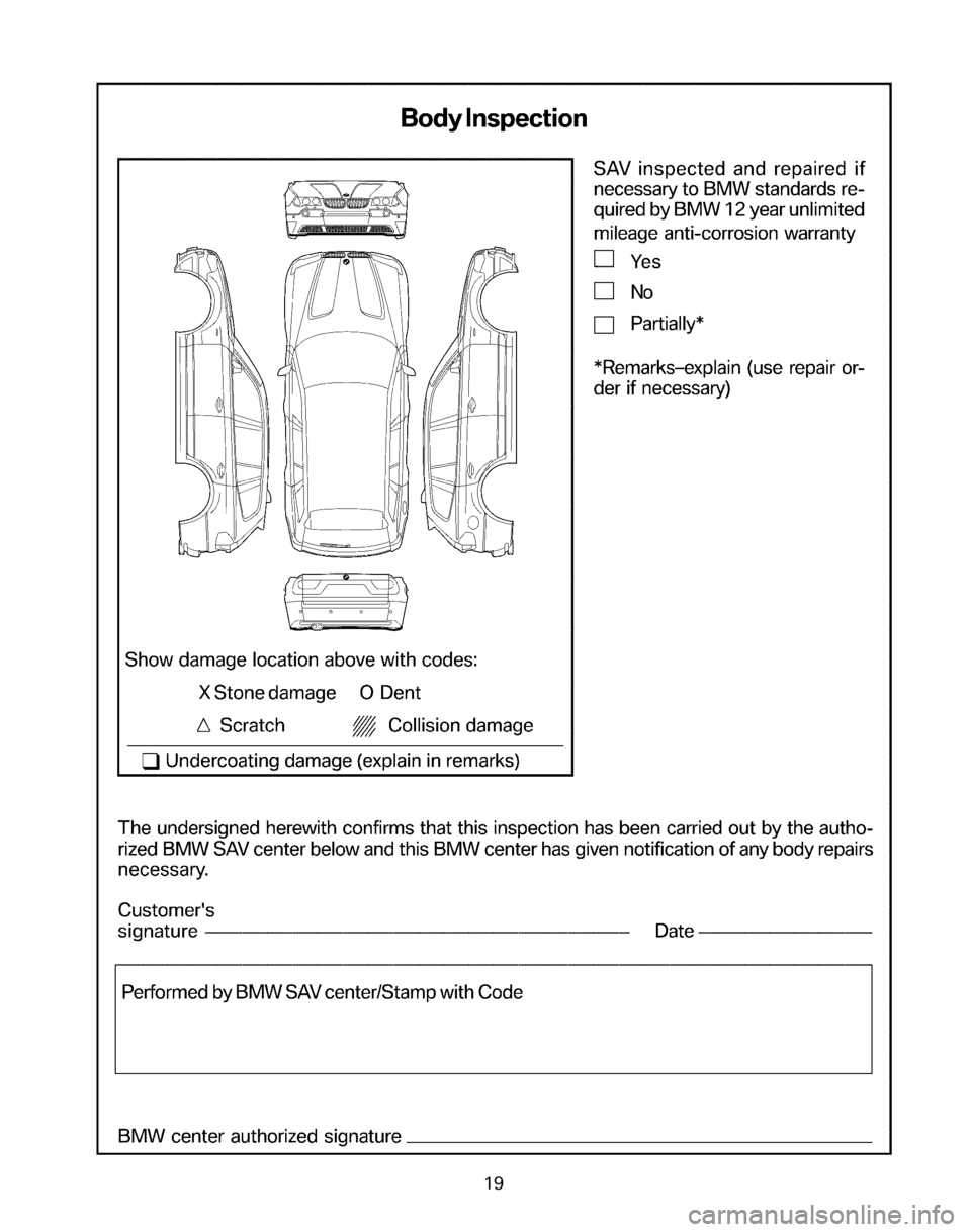 BMW X3 2008 E83 Service and warranty information 19 BMW X3 2008 E83 Service and warranty information 19