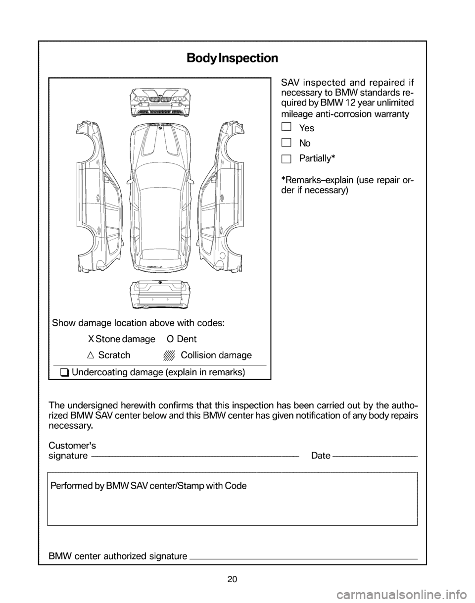 BMW X3 2008 E83 Service and warranty information 20 BMW X3 2008 E83 Service and warranty information 20