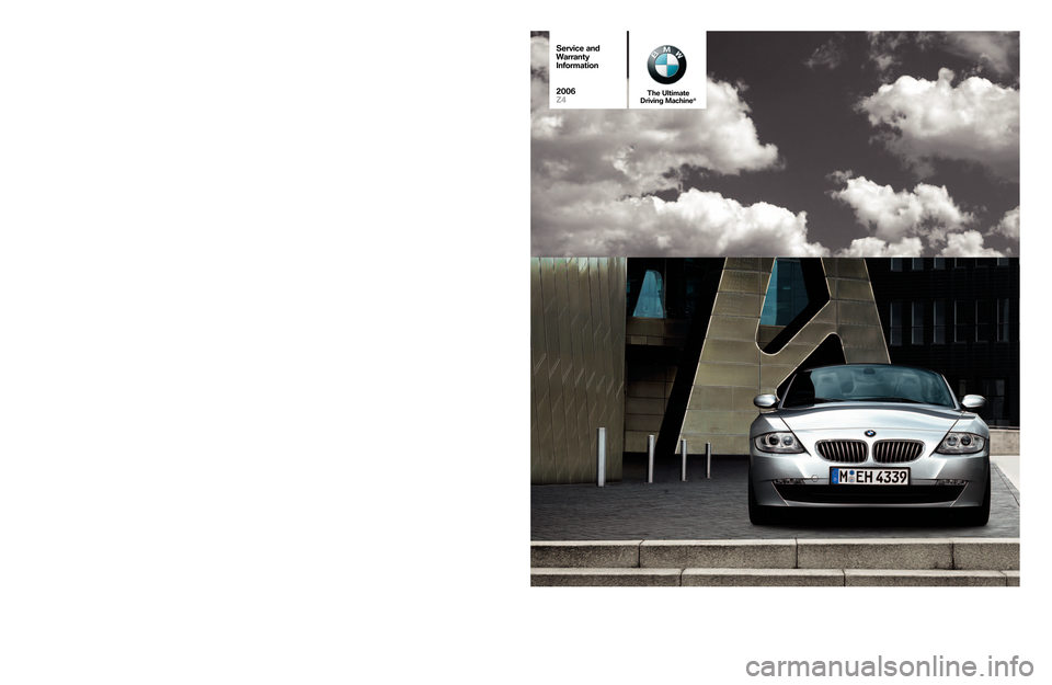 BMW Z4 ROADSTER 2006 E85 Service and warranty information 