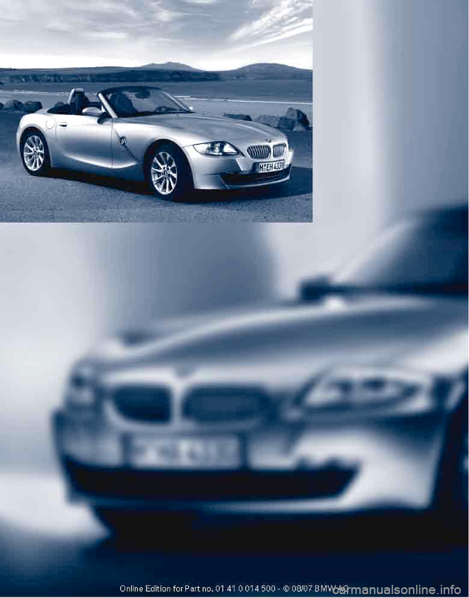 BMW Z4 3.0I ROADSTER 2008 E85 Owners Manual 