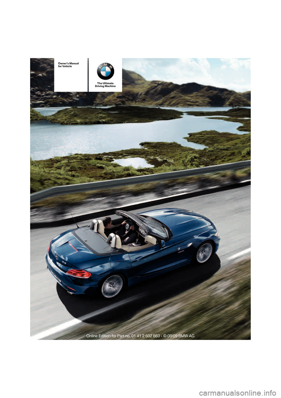 BMW Z4 ROADSTER SDRIVE30I 2010 E89 Owners Manual 