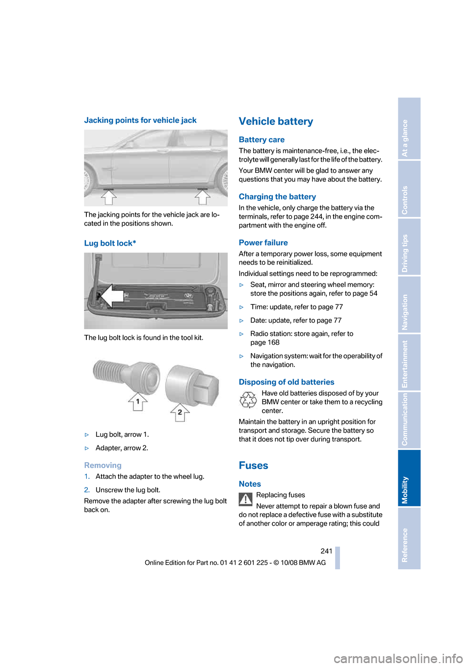 BMW 750I 2009 F01 Owners Manual �+�B�D�L�J�O�H��Q�P�J�O�U�T��G�P�S��W�F�I�J�D�M�F��K�B�D�L
�5�I�F��K�B�D�L�J�O�H��Q�P�J�O�U�T��G�P�S��U�I�F��W�F�I�J�D�M�F��K�B�D�L��B�S�F��M�Pj
�D�B�U�F�E��J�O��U�I�F��Q�P�T�J�U�J�P�O