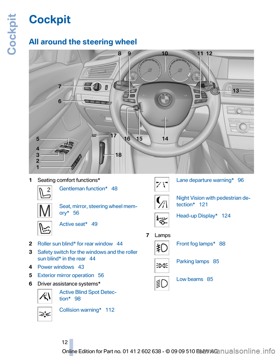 BMW 750LI XDRIVE 2010 F01 User Guide 