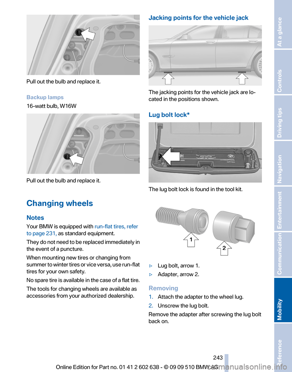 BMW 750I 2010 F01 Owners Manual 