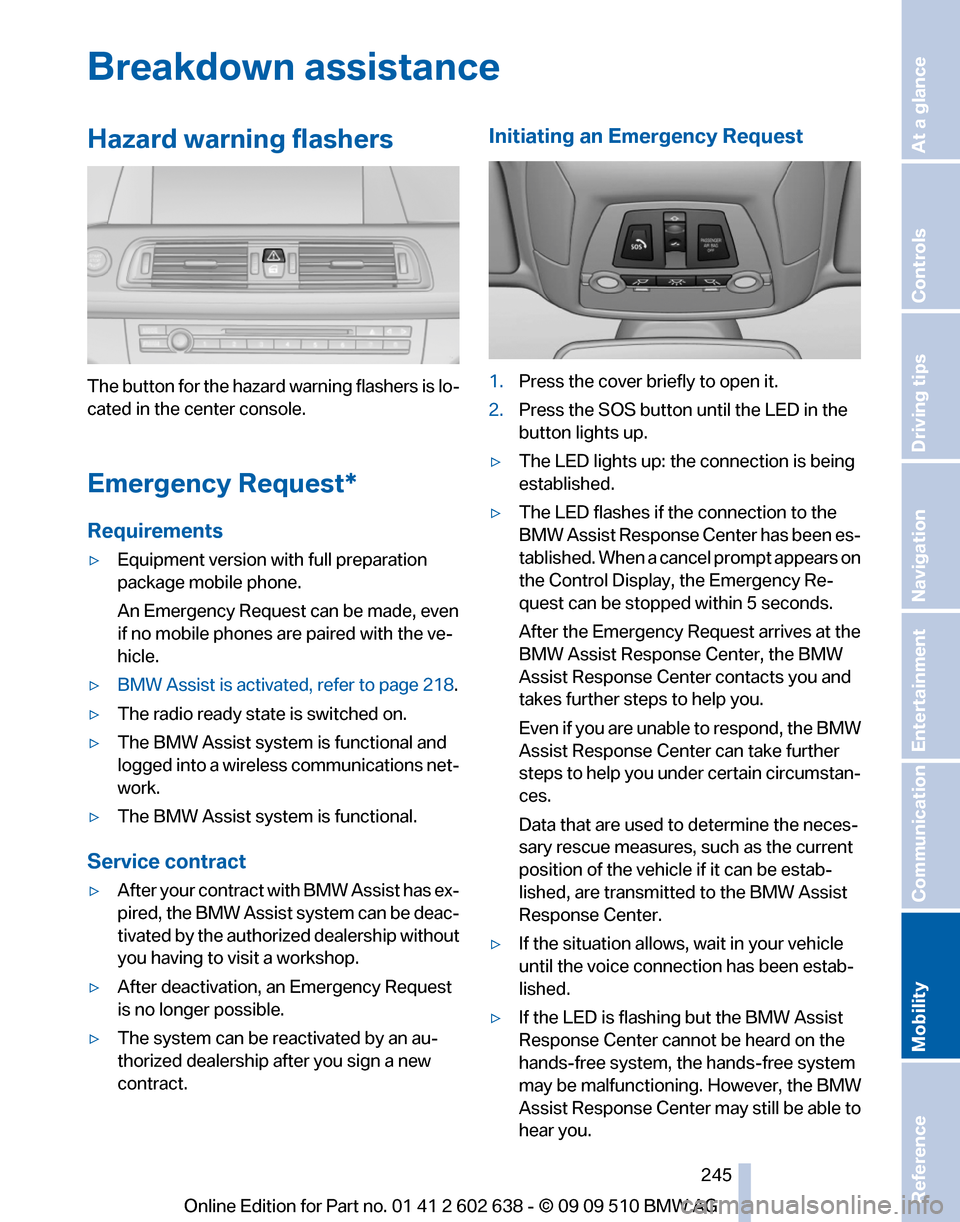 BMW 750I 2010 F01 Owners Manual 