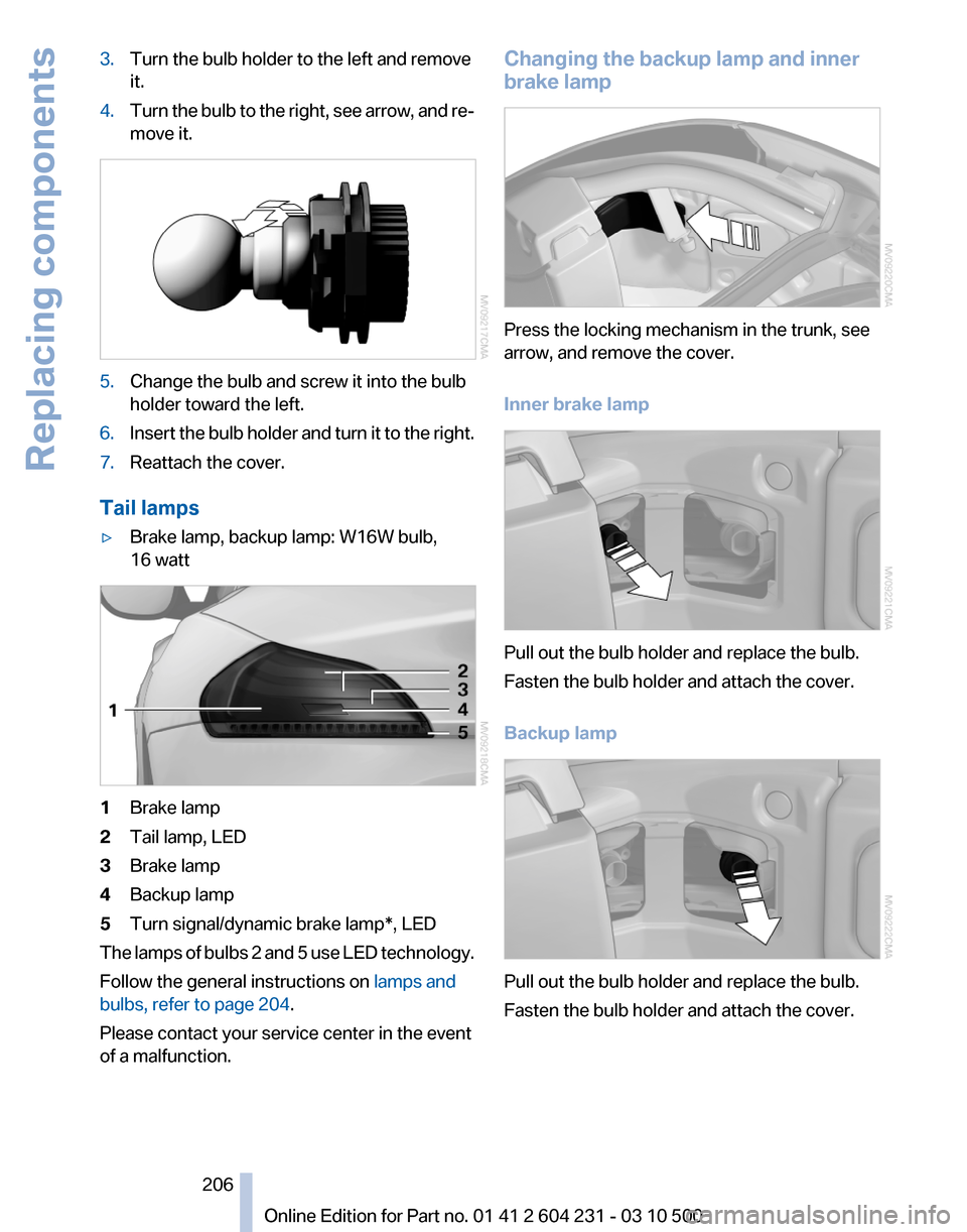 BMW Z4 2011 E89 Owners Manual 