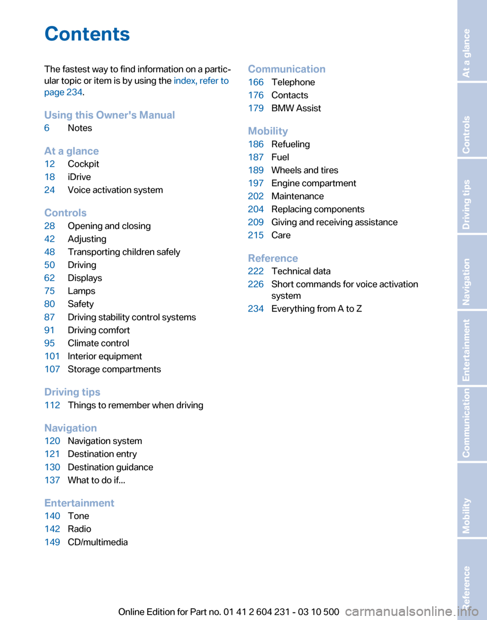 BMW Z4 2011 E89 Owners Manual 