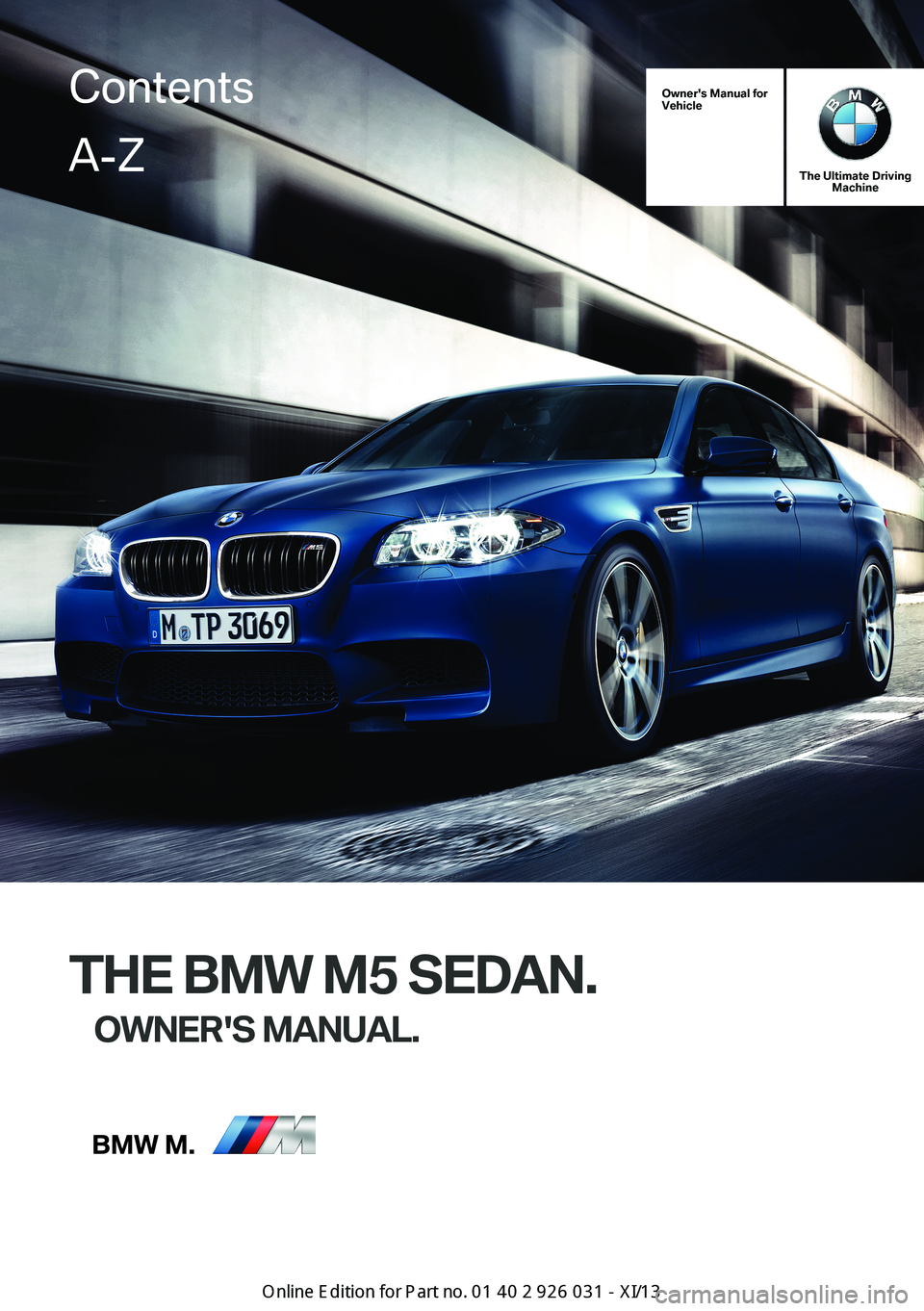 BMW M5 2013 F10 Owners Manual 