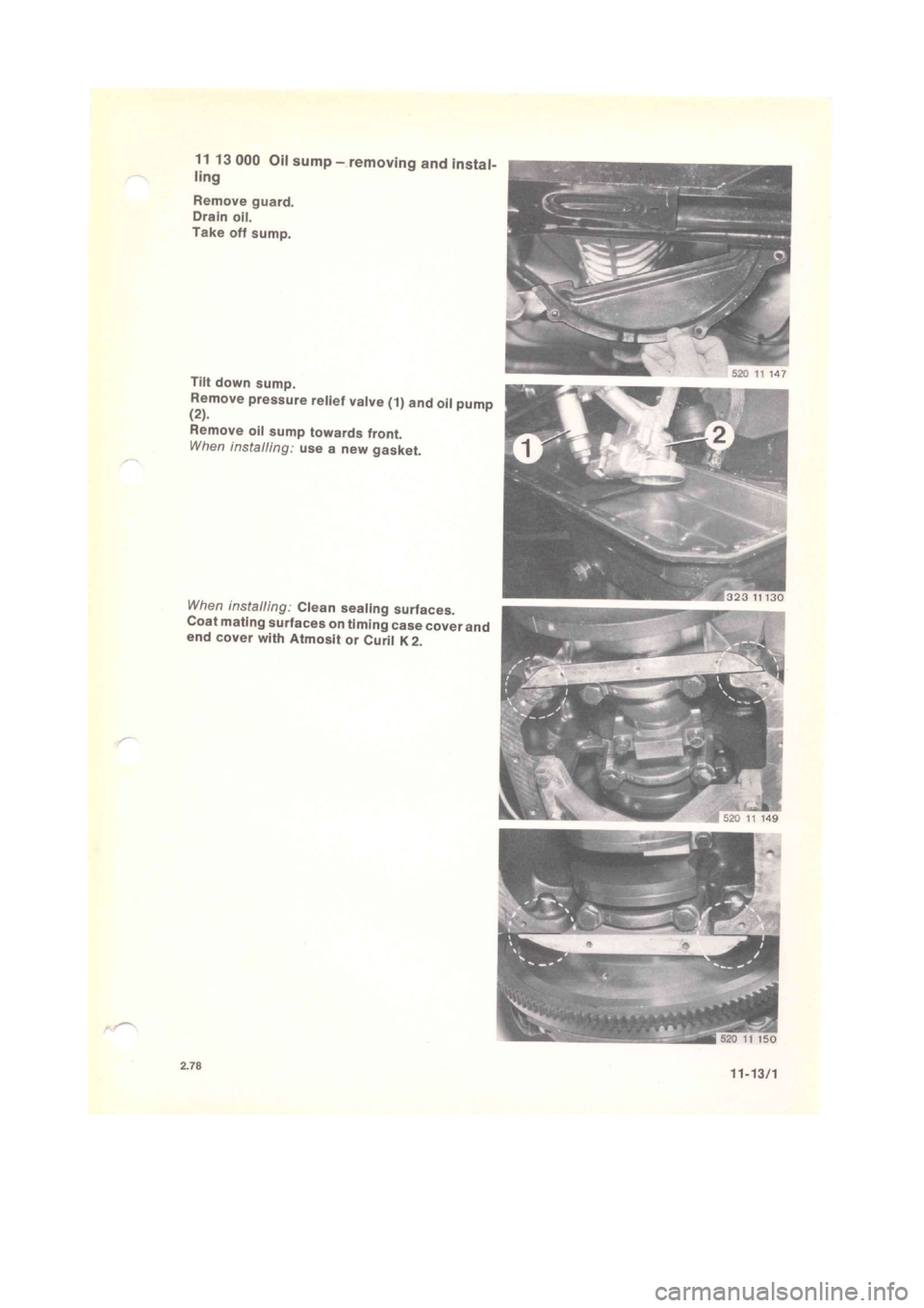 BMW 320i 1980 E21 M20 Engine Manual Online 