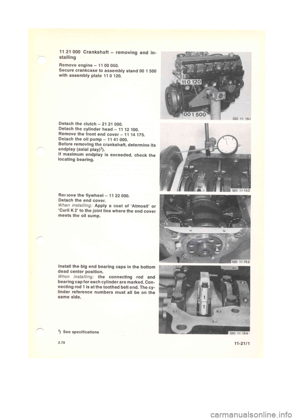 BMW 320i 1980 E21 M20 Engine Manual Online 