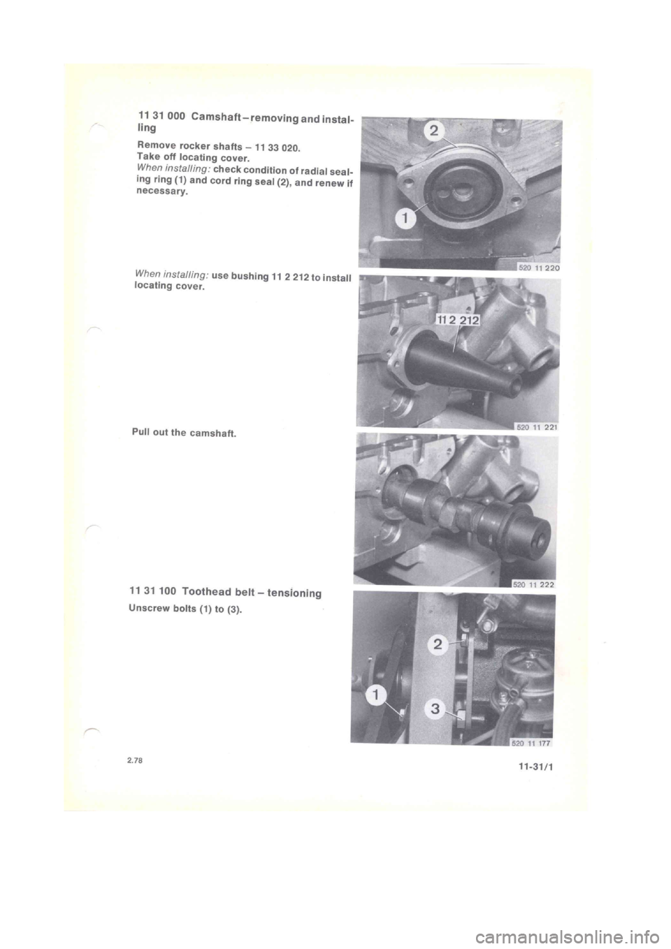 BMW 320i 1981 E21 M20 Engine Owners Manual BMW 320i 1981 E21 M20 Engine Owners Manual