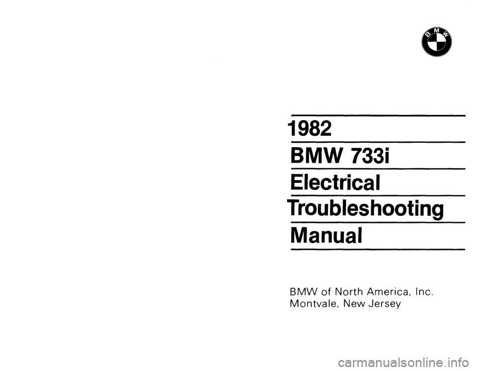 BMW 733i 1982 E23 Electrical Troubleshooting Manual 