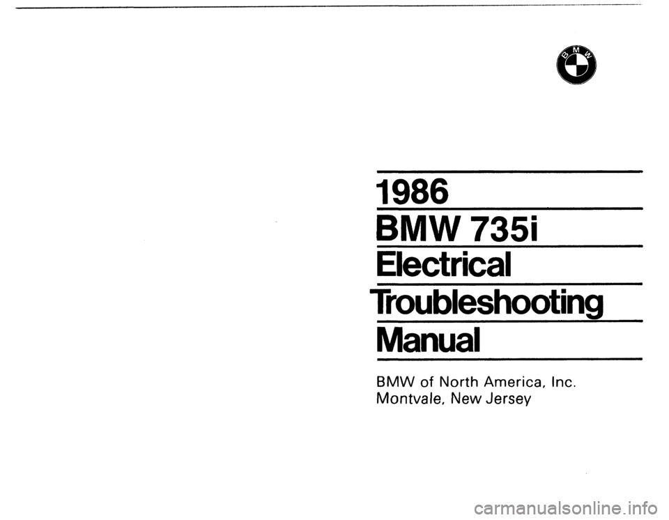 BMW 735i 1986 E23 Electrical Troubleshooting Manual 