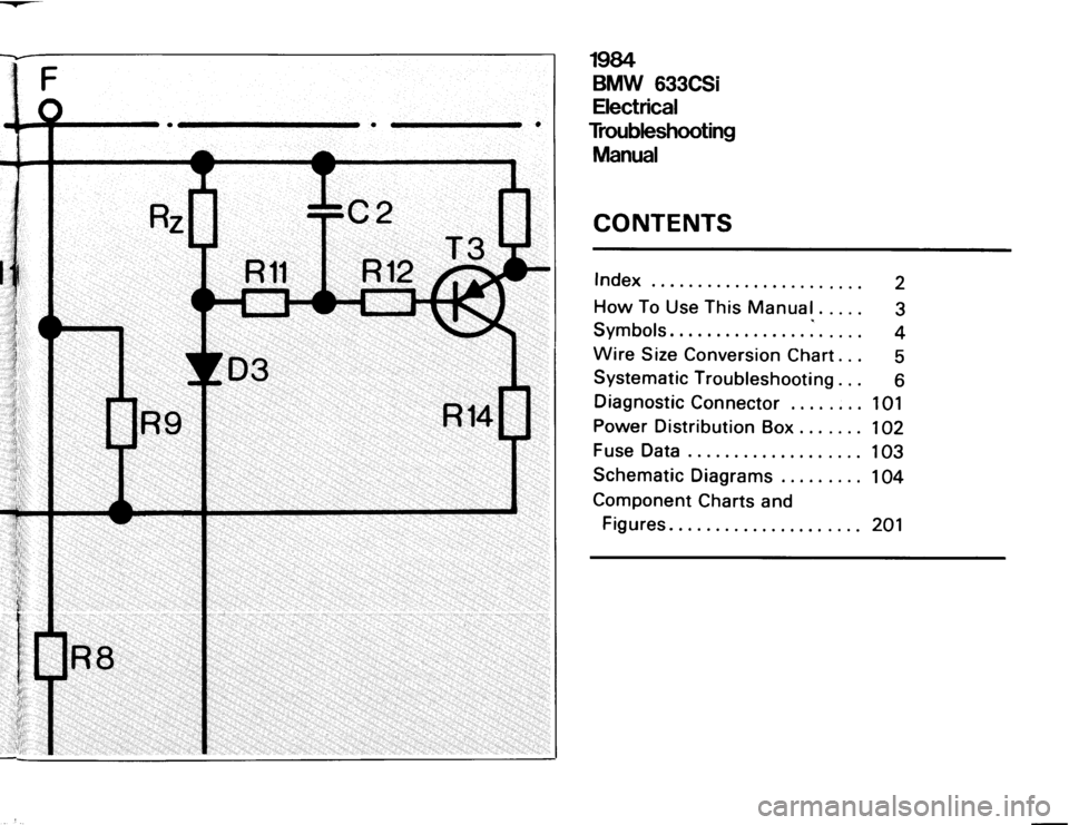 BMW 633csi 1984 E24 Electrical Troubleshooting Manual 