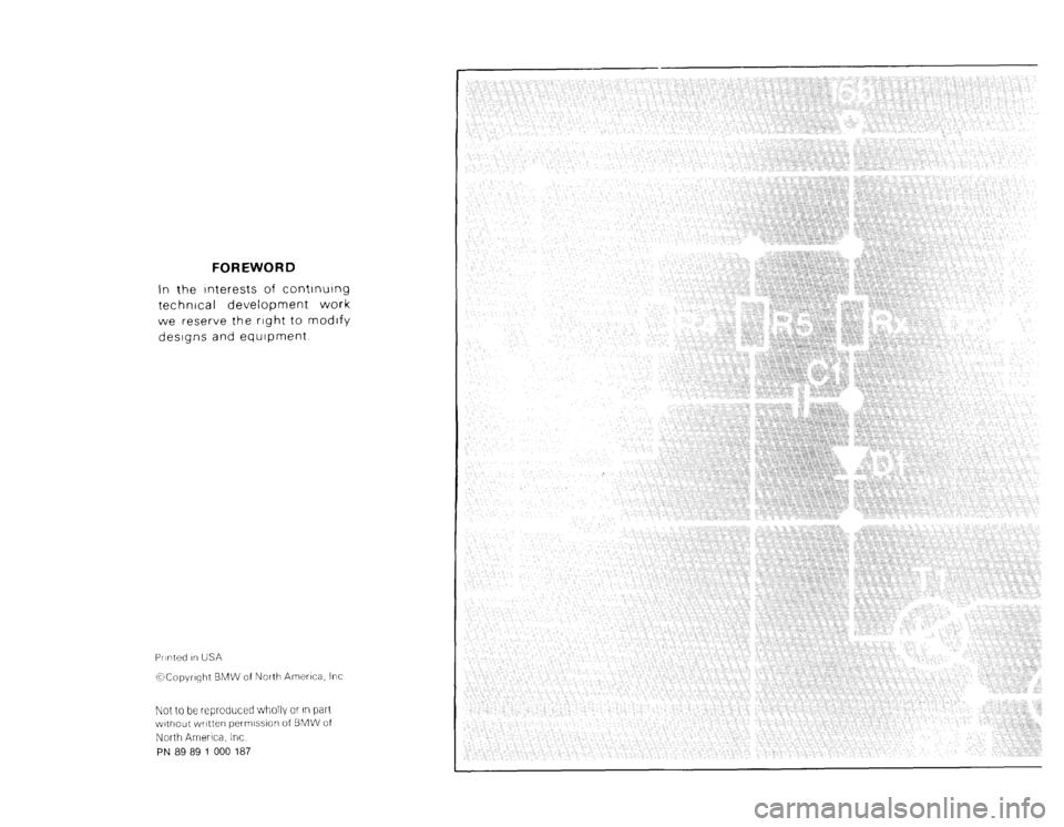 BMW M6 1987 E24 Electrical Troubleshooting Manual 