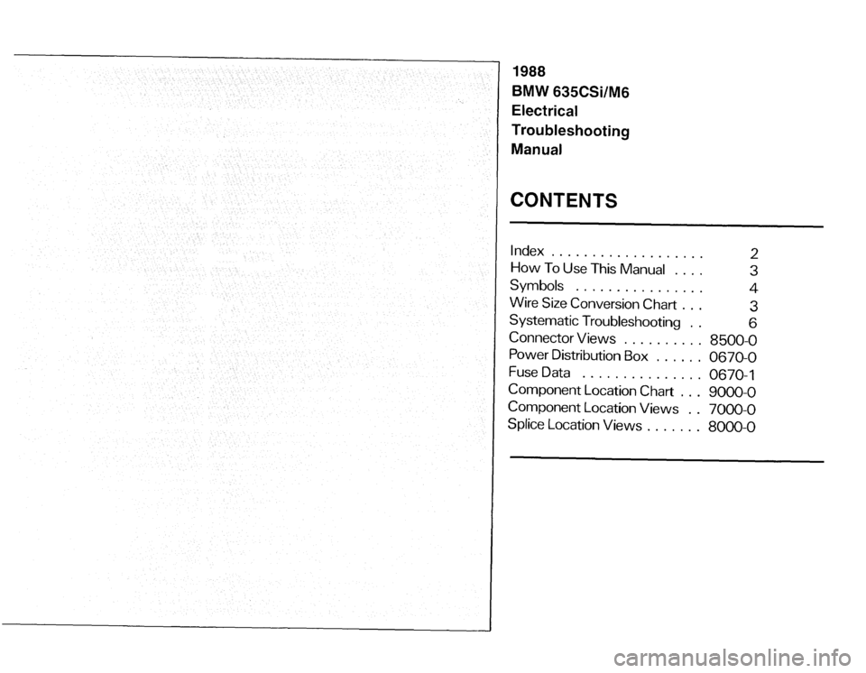 BMW 635csi 1988 E24 Electrical Troubleshooting Manual 