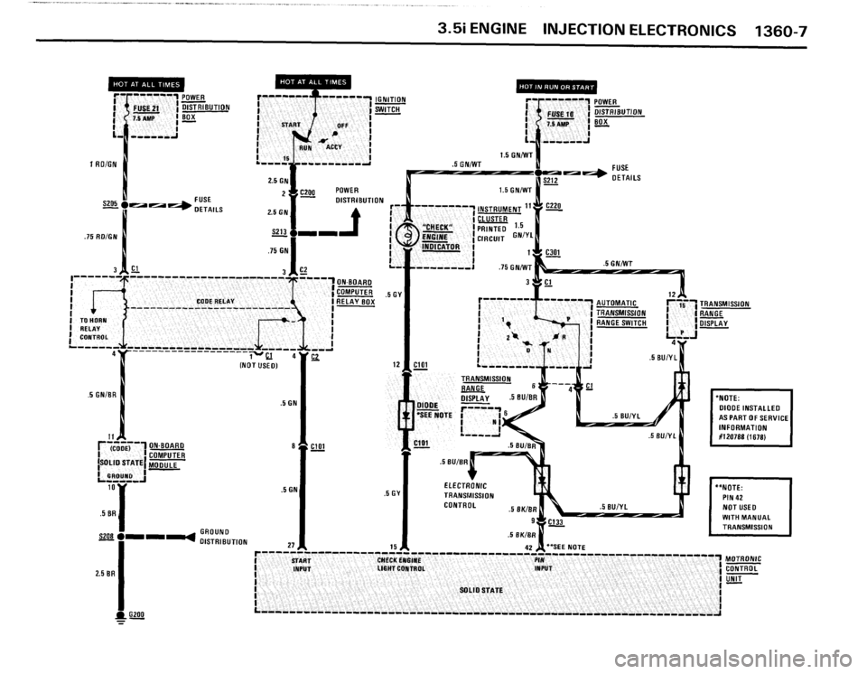 BMW 635csi 1988 E24 Electrical Troubleshooting Manual 