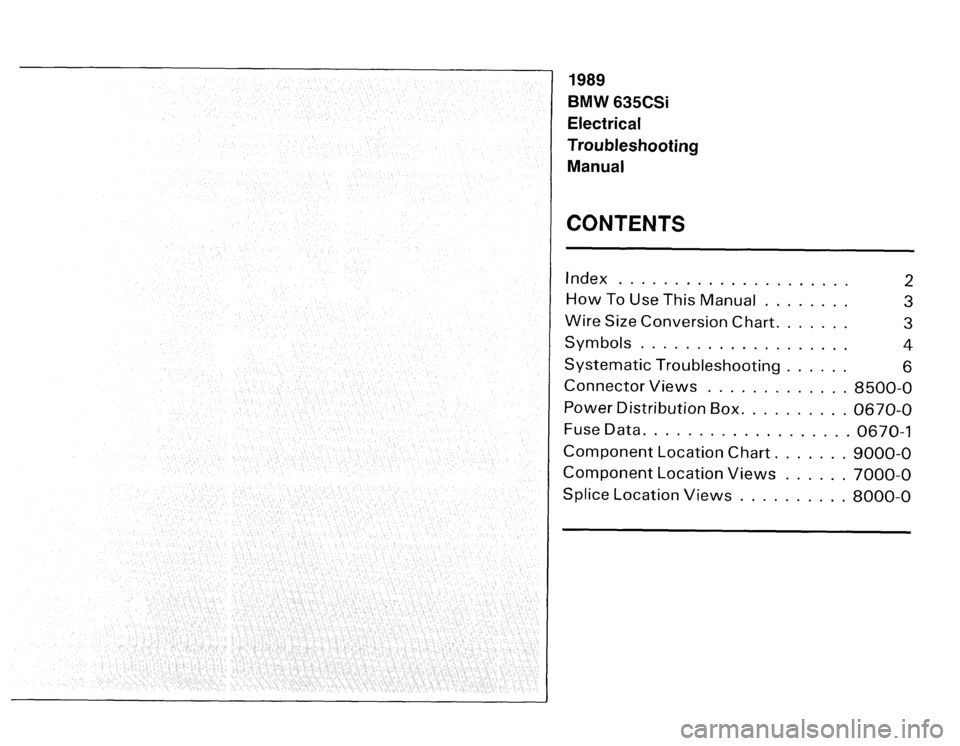 BMW 635csi 1989 E24 Electrical Troubleshooting Manual 